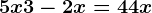 5x+3-2x=4+4x