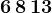 6\, 8\, 13