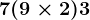 7+(9 \times 2)+3