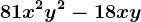 81+x^2y^2-18xy