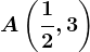 A\left ( \frac12,3 \right )