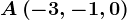 A\left ( -3,-1,0 \right )