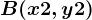 B(x2,y2)