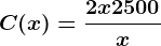 C(x)=\frac2x+2500x