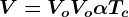 V=Vo+Vo\alpha Tc