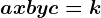 ax+by+c=k