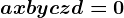 ax+by+cz+d=0