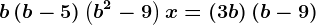 b\left ( b-5 \right )\left ( b^2-9 \right )x=\left ( 3+b \right )\left ( b-9 \right )