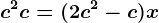 c^2+c=(2c^2-c)x