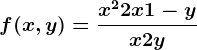 f(x,y)=\fracx^2+2x+1-yx+2y
