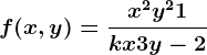 f(x,y)=\fracx^2+y^2+1kx+3y-2