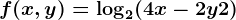 f(x,y)=\log2(4x-2y+2)