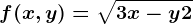 f(x,y)=\sqrt3x-y+2