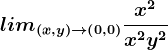 lim(x,y)--> \left ( 0,0 \right )\fracx^2x^2+y^2