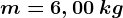 m = 6,00\: kg