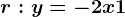 r:y=-2x+1