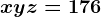 x+y+z=176