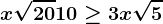 x\sqrt20+10\geq 3x\sqrt5