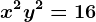 x^2+y^2=16
