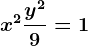 x^2+\fracy^29+=1