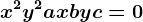 x^2+y^2+ax+by+c=0