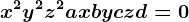x^2+y^2+z^2+ax+by+cz+d=0