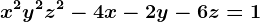 x^2+y^2+z^2-4x-2y-6z=1