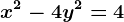 x^2-4y^2=4