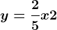 y=\frac25x+2