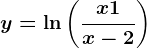 y=\ln\left ( \fracx+1x-2 \right )