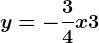 y=-\frac34x+3