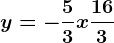 y=-\frac53x+\frac163