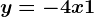 y=-4x+1