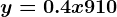 y=0.4x+910